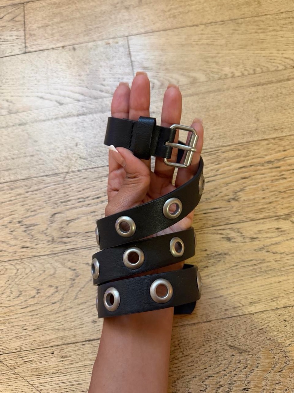 Y2K Brandy Melville Black Grommet Belt Grunge